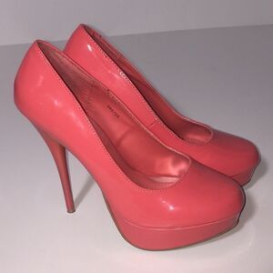 Charlotte Russe Coral High Heel Platform Pumps
